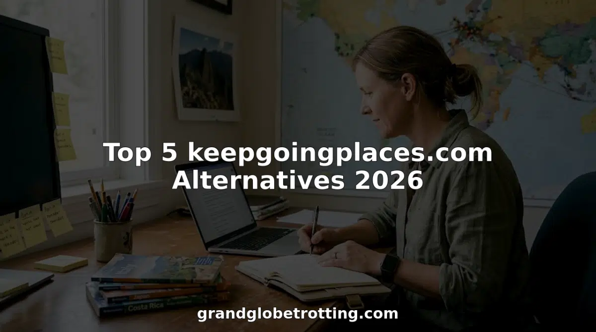 Woman planning travel at home office desk