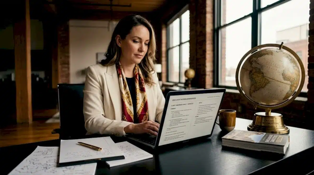 Travel advisor researching luxury access