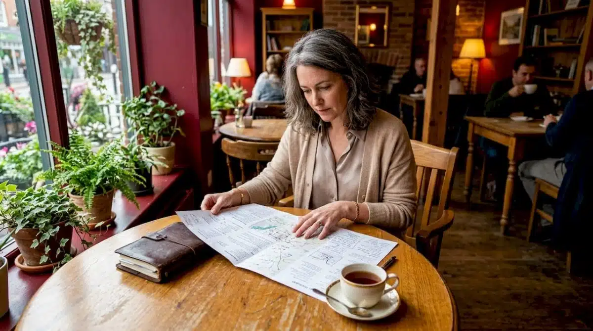 Luxury travel advisor reviewing itinerary