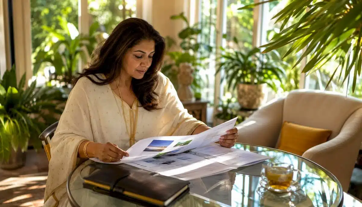Luxury travel advisor reviewing itinerary